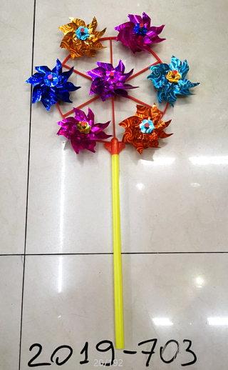 Ветерок,палочка25cм+ 7 цветков по 9cм, пластик, в наборе 10 шт в Джамбо Тойз