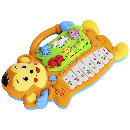 Музыкальная игрушка Пианино детское "Обезьяна" Smart Baby, развивающее, обучающее, цвет коричневый, 42 звука, мелодии, стихи, в/к 35x6,4x23,5 см в Джамбо Тойз #3