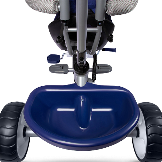 Детский 3хкол. велосипед ”CITYRIDE“ в/к Рама сталь, "колясочная крыша", ручка управления, багажник. Колеса: пласт. 10"/8", подножки-педали. Металл. звонок. Разъемный бампер безопасности. Темно-синий в Джамбо Тойз #4