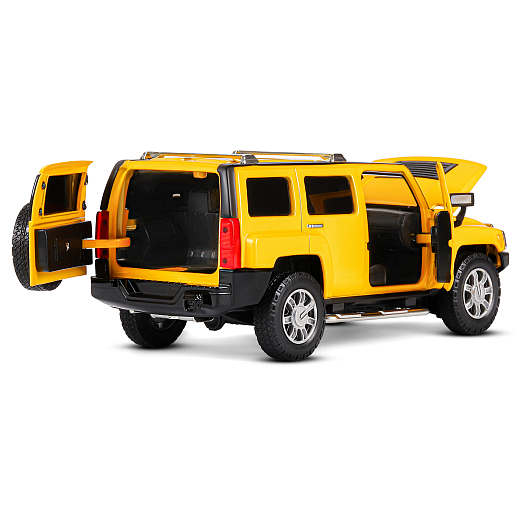ТМ "Автопанорама" Машинка металлическая, 1:24, Hummer H3, желтый, откр. передние и задняя дверь, капот, свет, свободный ход колес, звук, в/к 24,5х12,5х10,5 см в Джамбо Тойз #14