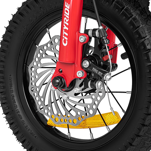 Велосипед двухколёсный CITYRIDE, модель CR-B2-07B, колеса 12", рама сталь, дисковые мех. тормоза, обода сталь, балансирные колёса, цвет черный в Джамбо Тойз #9