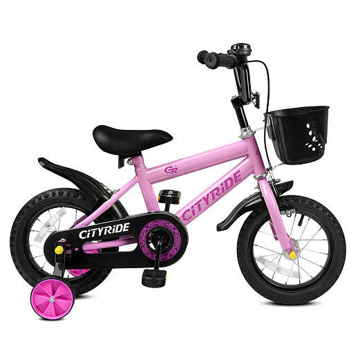 Велосипед двухколёсный CITYRIDE, модель CR-B2-07F51, колеса 12", рама сталь 0,75, колеса сталь, балансирные колеса, цвет розовый в Джамбо Тойз #2