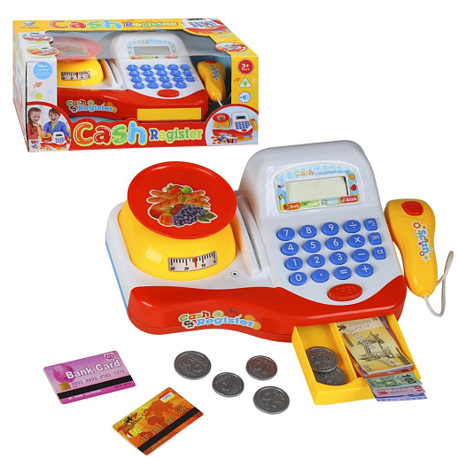 Игровой набор "Касса", со звуковыми эффектами, на батарейках (не в компл.), в комплекте весы, сканер, игрушечные деньги, в/к 32*14*17,5 см в Джамбо Тойз