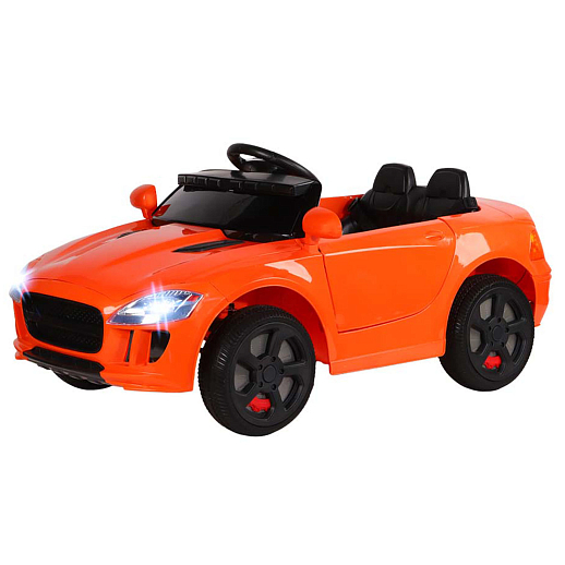 Машинка на аккумуляторе, 6V4AH*2, Р/У, колеса EVA (мягкие колеса), свет, звук, мр3, открыв. двери, 106*56*50см, до 35 кг. Цвет - оранжевый в Джамбо Тойз