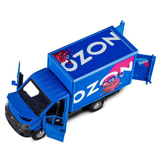 ТМ "Автопанорама" Машинка металлическая 1:28 ГАЗель NEXT OZON OZY, синий, откр. двери, задняя дверка фургона, свет, звук, инерция, в/к 24*14*12 см в Джамбо Тойз #10