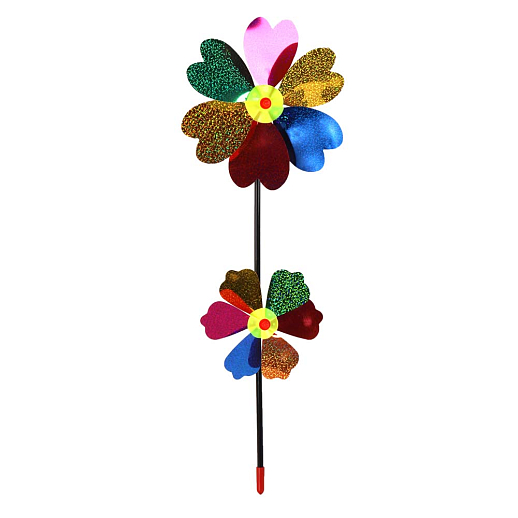 Ветерок,палочка38cм+ два цветка - 21cм и 15cм, 3 вида цветков микс,  пластик,в наборе 9 шт в Джамбо Тойз #4