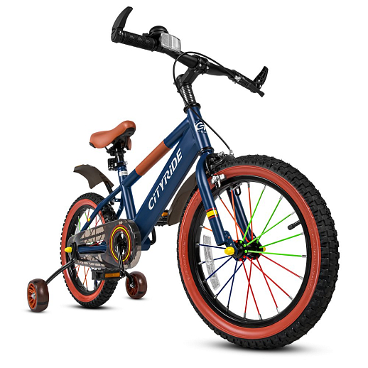 Велосипед двухколёсный CITYRIDE, модель CR-B2-07F52, колеса 16", рама сталь, колеса сталь, балансирные колеса со светом, маячок в заднем крыле, цвет синий в Джамбо Тойз #2