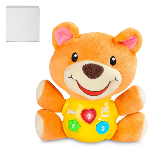 ТМ "Smart Baby" Развивающая мягкая игрушка "Мишка" русский язык,  Шаинский, в/к в Джамбо Тойз