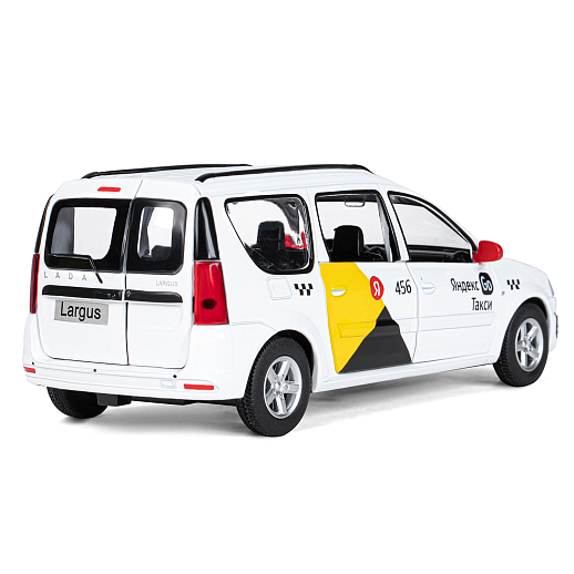 Машинка металлическая Яндекс GO, инерционная, коллекционная модель 1:24 LADA LARGUS, цвет белый, открываются 4 двери, капот, багажник, свет, звук, в/к 24,5*12,5*10,5 см в Джамбо Тойз #13