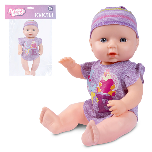 ТМ "Amore Bello" Пупс 30 см, русский язык, Шаинский: фиолетовая туника, в/п в Джамбо Тойз