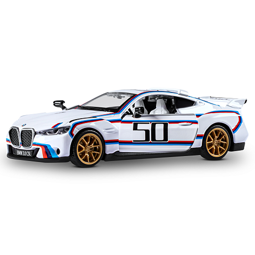 ТМ "Автопанорама" Машинка металлическая 1:34 BMW 3.0 CSL, белый, свет, звук, откр. двери, в/к 17,5*13,5*9 см в Джамбо Тойз #8
