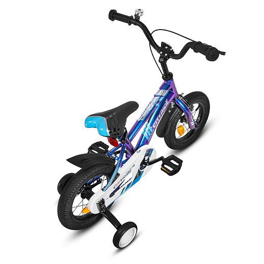 Велосипед CITYRIDE 12", модель CR-B2-07F41, рама сталь, обода сталь, ножной тормоз, балансирные колёса, цвет синий хамелеон в Джамбо Тойз #2