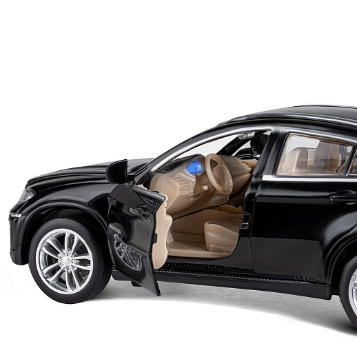 ТМ "Автопанорама" Машинка металлическая 1:32  BMW X6, черный, свет, звук, откр. двери, капот и багажник, инерция, в/к 17,5*13,5*9 см в Джамбо Тойз #12