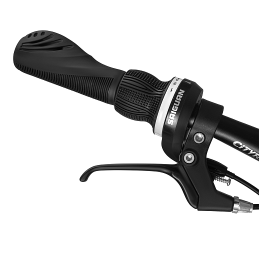 Велосипед CITYRIDE 20", модель CR-B2-12F2, рама сталь, обода двойные алюминий, трансмиссия 1*6 ск, амортизационная вилка, дисковые мех. тормоза цвет серый в Джамбо Тойз #4