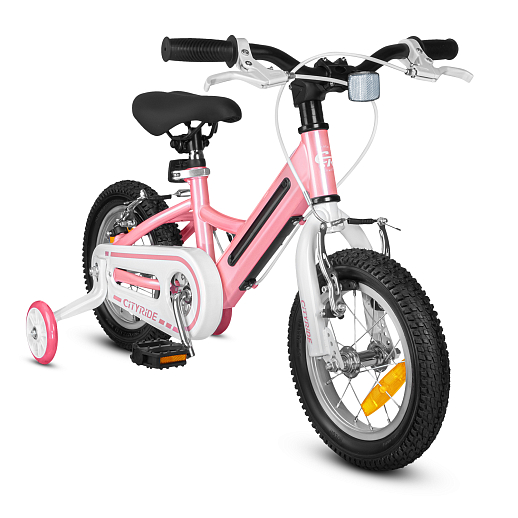 Велосипед двухколесный CITYRIDE, модель CR-B2-11FU, рама сталь, колеса алюминий 12", v-brake тормоза, встроенная в раму подсветка, балансирные колёса, цвет розовый в Джамбо Тойз #6