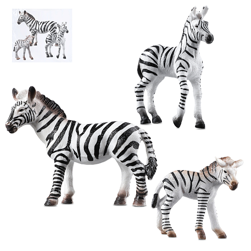 ТМ "КОМПАНИЯ ДРУЗЕЙ", серия "Животные планеты Земля", набор животных "Зебры", 3 шт, в/п в Джамбо Тойз