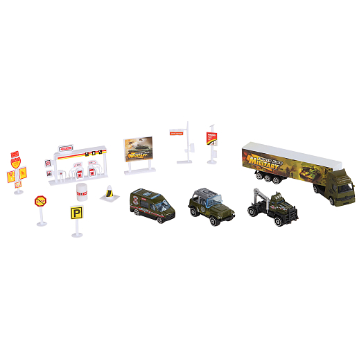 Игровой набор "Военный", в компл. транспорт, дорожные сооружения и знаки, в/к 34*4*25 см в Джамбо Тойз #3