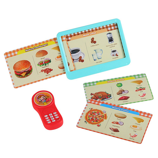 Игровой набор Кухня детская игровая, кран с водой, еда меняет цвет, телефон на бат., свет, звук, в компл.65 предметов, цв.син., в/к 59*50*20см в Джамбо Тойз #19