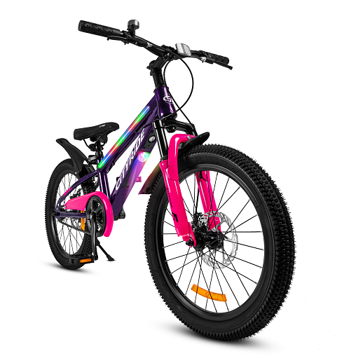 Двухколесный велосипед CITYRIDE, модель CR-B2-10, колеса 20 дюймов, рама сталь, дисковые механические тормоза, свет в раме, подножка, BT, цвет фиолетовый в Джамбо Тойз #16