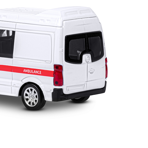 ТМ "Автопанорама" Машинка металлическая 1:53 Mercedes-Benz Sprinter, скорая помощь, откр. двери, инерция, в/к 17,5*12,5*6,5 см в Джамбо Тойз #12