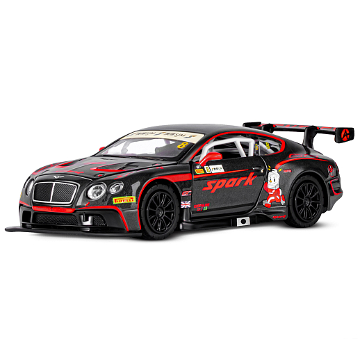 ТМ "Автопанорама" Машинка металлическая 1:32 Bentley Continental GT3, черный, свет, звук, откр. двери и капот, инерция, в/к 17,5*13,5*9 см в Джамбо Тойз #2