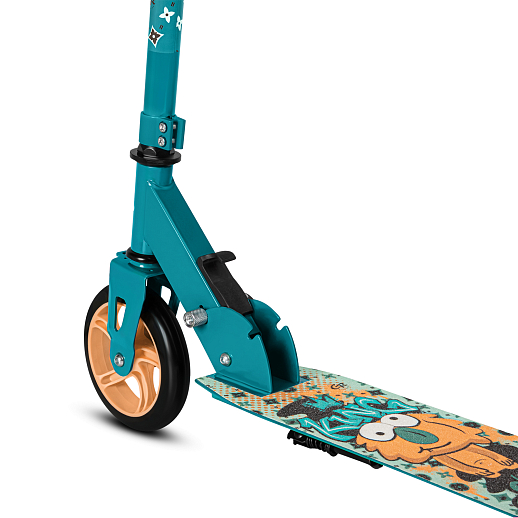 Самокат из 100% стали с полиуретановым колесом диаметром 145 мм, подшипником ABEC-7 грипсы TPR Размер изделия: 76 * 32 * 96 см Упаковка: 1 шт / коробка, 23*12*68.5 см размер деки:: 51X12 см, зеленый в Джамбо Тойз #5