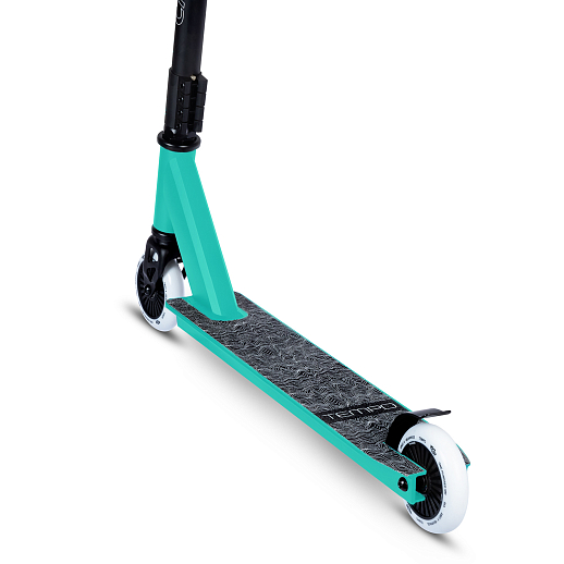 Трюковый самокат CITYRIDE TEMPO, T-bar сталь 50*52см, дека алюм.49*9,5см, колеса PU 86A 100мм, пластик диск, вилка резьб., хомут 4б., цвет Бирюзовый  в Джамбо Тойз #7