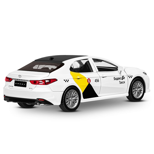 Яндекс Go машинка металлическая, 1:34 Toyota Camry, цвет белый, инерция, свет, озвучено Алисой, откр. двери, в/к 17,5*13,5*9 см в Джамбо Тойз #8