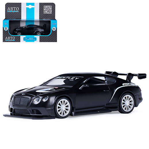 ТМ "Автопанорама" Машинка металлическая 1:43 Bentley Continental GT3, черный, откр. двери, инерция, в/к 17,5*12,5*6,5 см в Джамбо Тойз