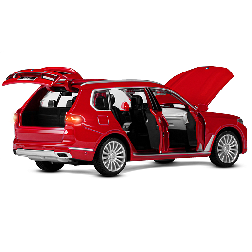 ТМ "Автопанорама" Машинка металлическая 1:32 BMW X7, красный, свет, звук, откр. четыре двери, капот и багажник, инерция, в/к 18*13,5*9 см в Джамбо Тойз #16