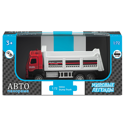 ТМ "Автопанорама" Машинка металлическая 1:72 VOLVO FM грузовик, красный, откр. двери, инерция, в/к 17,5*13*6,5 см в Джамбо Тойз #2