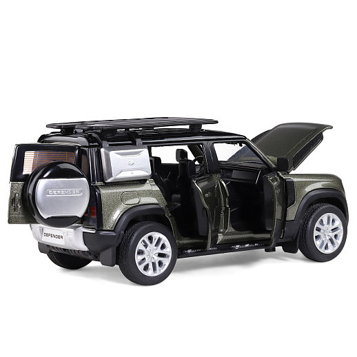 ТМ "Автопанорама" Машинка металлическая 1:32 Land Rover Defender 110, зеленый перламутр, откр.4 двери, капот, багажник, свет, звук, свободный ход колес, в/к 17,5*13,5*9 см в Джамбо Тойз #8