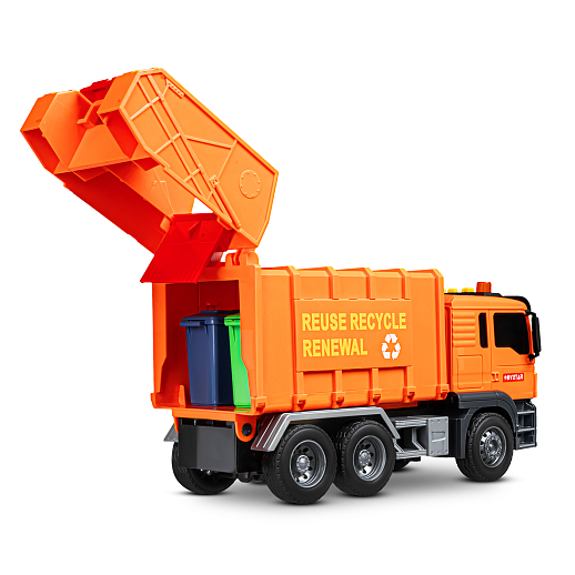 AUTODRIVE_Фрикционный Мусоровоз,помповый механизм, 3 контейнера в компл., звук,свет,на бат.,в гофрокор. 33*12,5*18,5см в Джамбо Тойз #10