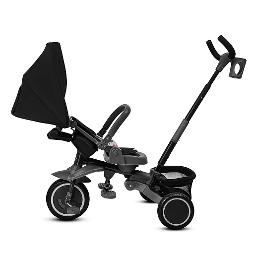 Детский 3х колесный велосипед "CITYRIDE". Сиденье поворачивается на 360°, подножки, колеса 9,5/7,5 EVA, капюшон, род. ручка,  серый в Джамбо Тойз #6