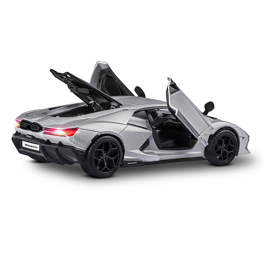 Игрушка для детей: Машинка металлическая, 1:24 Lamborghini, цвет серый, свет, звук, свободный ход колес, артикул JB1251763 в Джамбо Тойз #13