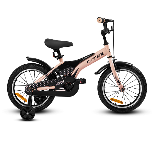 Детский велосипед "Cityride REVO", модель CR-B2-05, рама сталь, кожух цепи 100%, обода алюм. 16", втулки сталь, покрышки 2,125, страх. колеса, руль сталь. вынос сталь, задние ножные тормоза, передний клещевой, крылья пластик, отражатели пер/зад и на спицах, цвет розовый в Джамбо Тойз #2