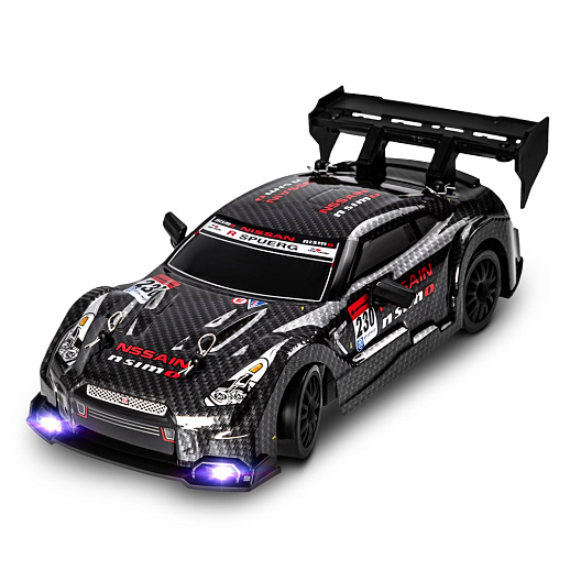 Р/у машина для дрифта 1:24,свет фар,подсветка днища,2 скорости,сменные шины 4шт,конусы 4шт, цвет черный,в белой кор. 22*12,5*10,3см в Джамбо Тойз #8