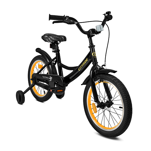 Велосипед двухколёсный CITYRIDE, модель CR-B2-04F7, рама сталь, колеса алюминий 16", цвет чёрный-оранжевый в Джамбо Тойз