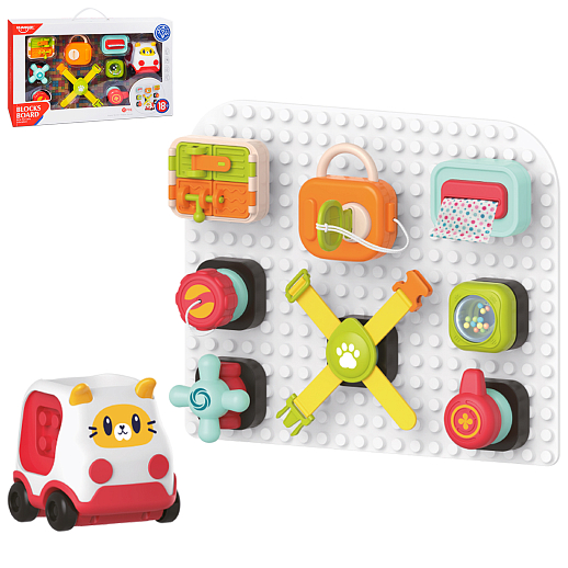 Бизиборд с машинкой, в/к 45*10*27 см в Джамбо Тойз