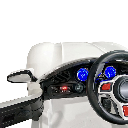 Машина на аккум.,6V/4.5AH, Р/У, свет, звук,мр3,USB,индикатор заряда, 115*65*50см, макс. нагрузка до 30 кг. Цвет - белый в Джамбо Тойз #4