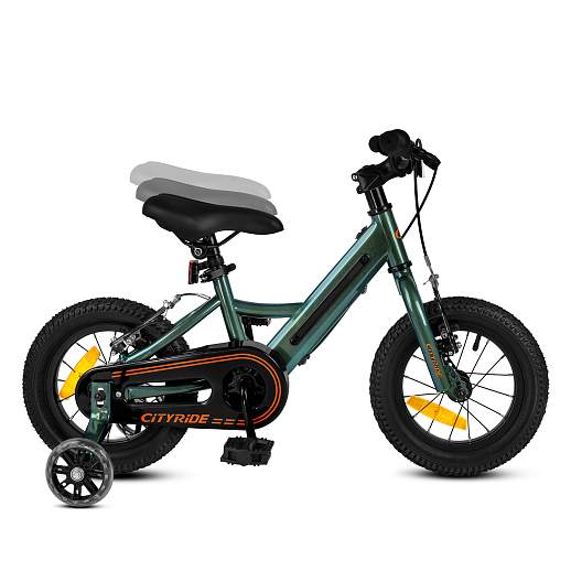 Велосипед двухколесный CITYRIDE, модель CR-B2-11FU, рама сталь, колеса алюминий 12", v-brake тормоза, встроенная в раму подсветка, балансирные колёса, цвет зеленый в Джамбо Тойз #7