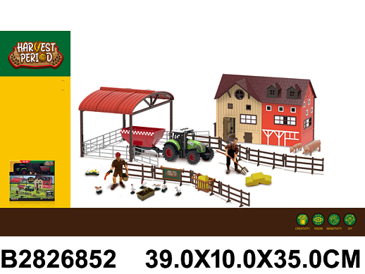 Игровой набор "Ферма с навесом и трактором с прицепом" на бат., в/к 39*10*35 см в Джамбо Тойз #2