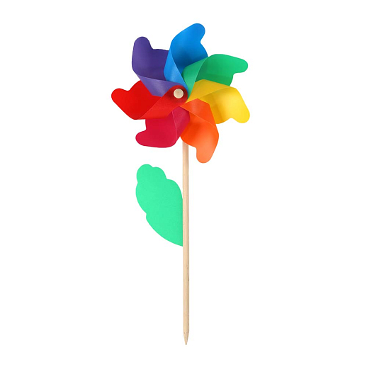 Ветерок,деревянная палочка 45см+ цветок 24cм, 6шт в упак в Джамбо Тойз