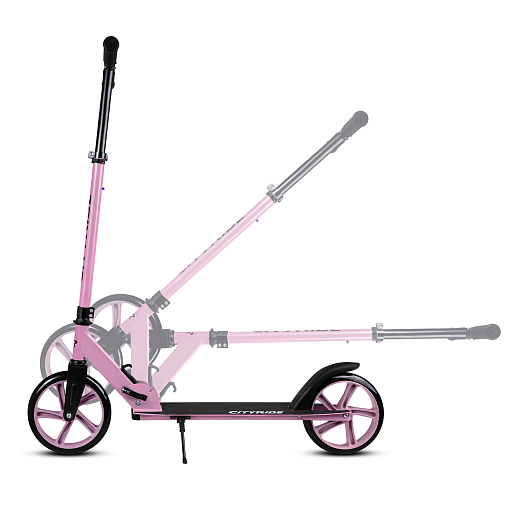 2хкол. самокат CITYRIDE 200, сталь 100%, грипсы 135мм TPR, колеса PU 200/200 мм. Розовый в Джамбо Тойз #11