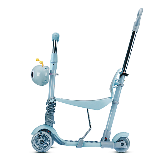 Трехколесный самокат-беговел CITYRIDE 3в1. в/к. Колеса PU 120/95, передние LED свет. Ручка - сталь, корзина, дека сиденье PP материал. Ручка управления. С корзиной в светлый голубой цвет в Джамбо Тойз #10