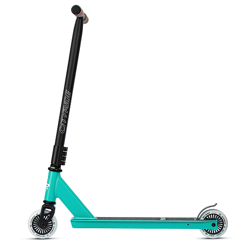 Трюковый самокат CITYRIDE FIRST, T-bar сталь 50*52см, дека алюм.49*9,5см, колеса PU 86A 100мм, пластик диск,  вилка резьб., хомут 4б., цвет Бирюзовый в Джамбо Тойз #3