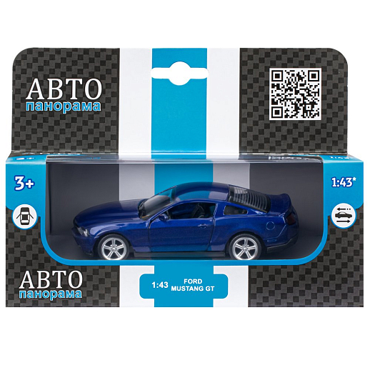 ТМ "Автопанорама" Машинка металлическая 1:43 Ford Mustang GT, синий, откр. двери, инерция, в/к 17,5*12,5*6,5 см в Джамбо Тойз #3