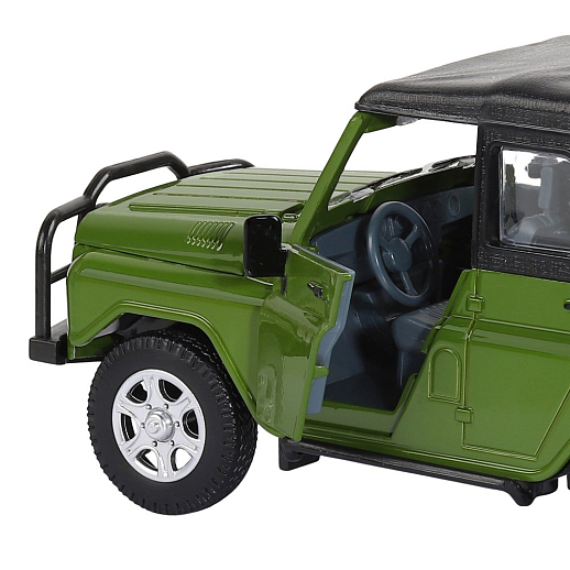Игрушка для детей: Машинка металлическая 1:24 УАЗ, цвет зеленый хаки, свет, звук, инерция, артикул JB1251784 в Джамбо Тойз #5