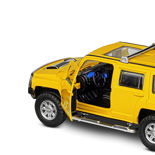 ТМ "Автопанорама" Машинка металлическая 1:32 Hummer H3, желтый, свет, звук, откр. двери и багажник, инерция, в/к 18*13,5*9 см в Джамбо Тойз #14
