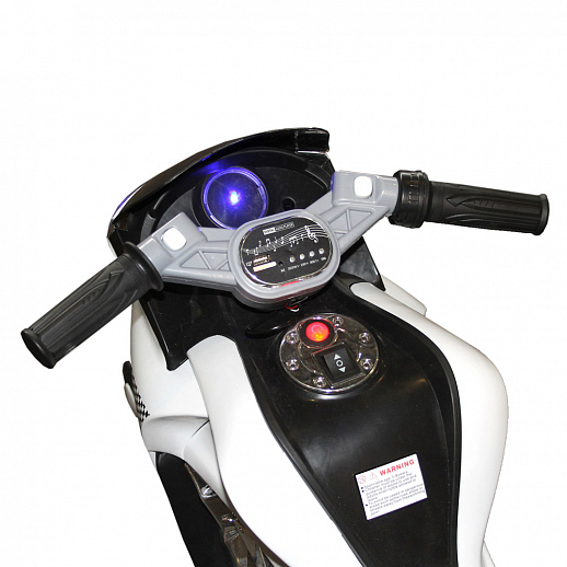Мотоцикл двухколесный на аккум. 2*6V4,5Ah, с функцией водяного пара. USB, MP3, колеса пластик,  1 двигатель*540W, свет LED. Цвет белый в Джамбо Тойз #5